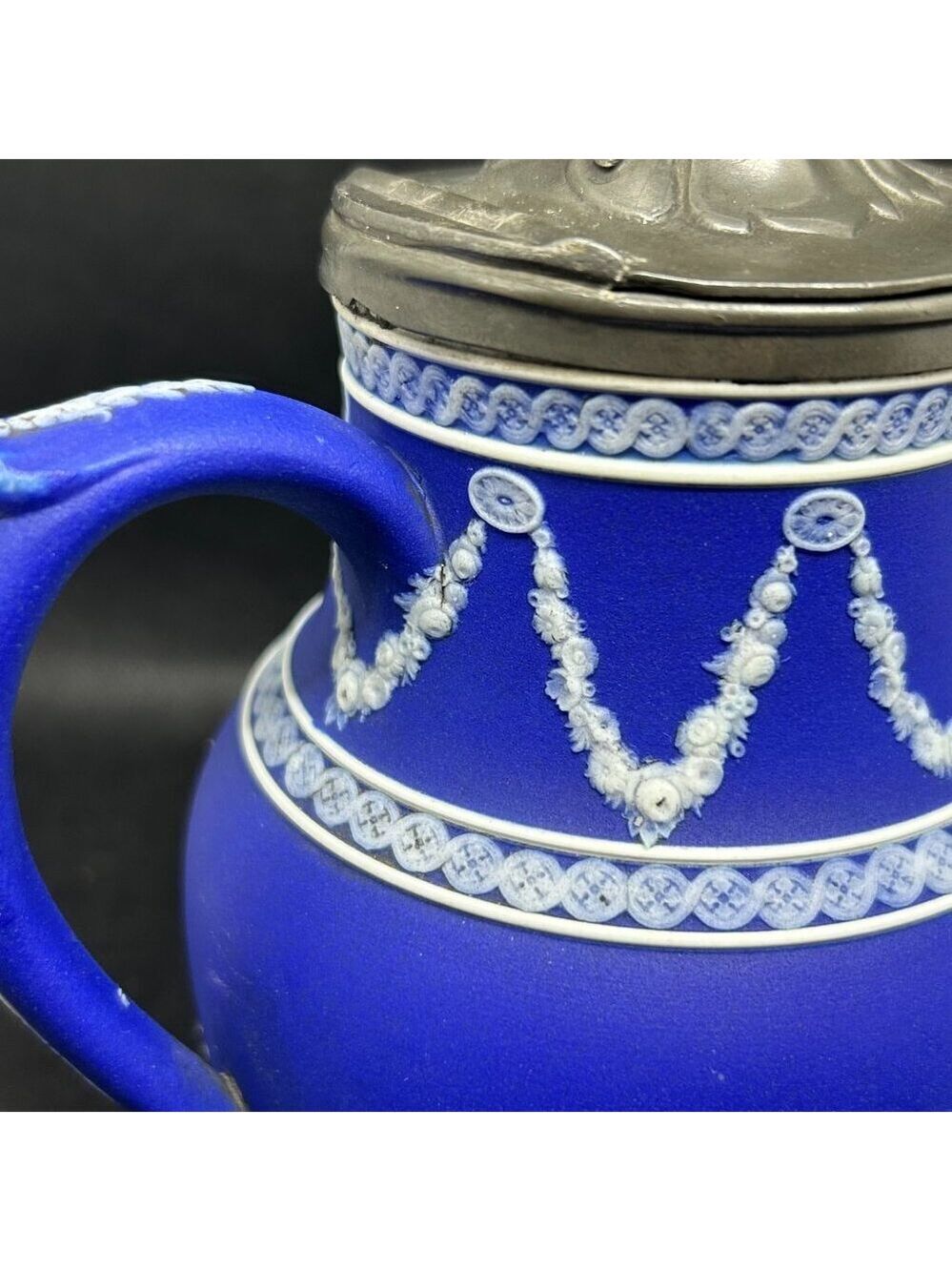 Antique Wedgwood Jasperware rope handled jug/pitcher c. Late 1800s- early 1900’s - Picture 13 of 15